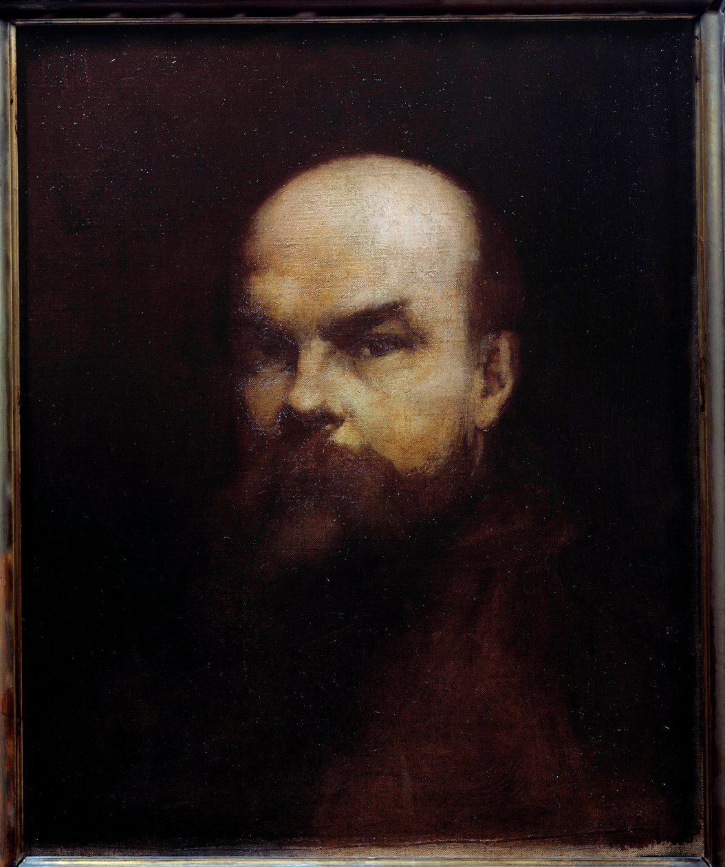 Retrato do poeta francês Paul Verlaine (1844-1896) Pintura de Edouard Chantalat (século XIX) Metz do século XIX, musee des Beaux Arts de Edouard Chantalat
