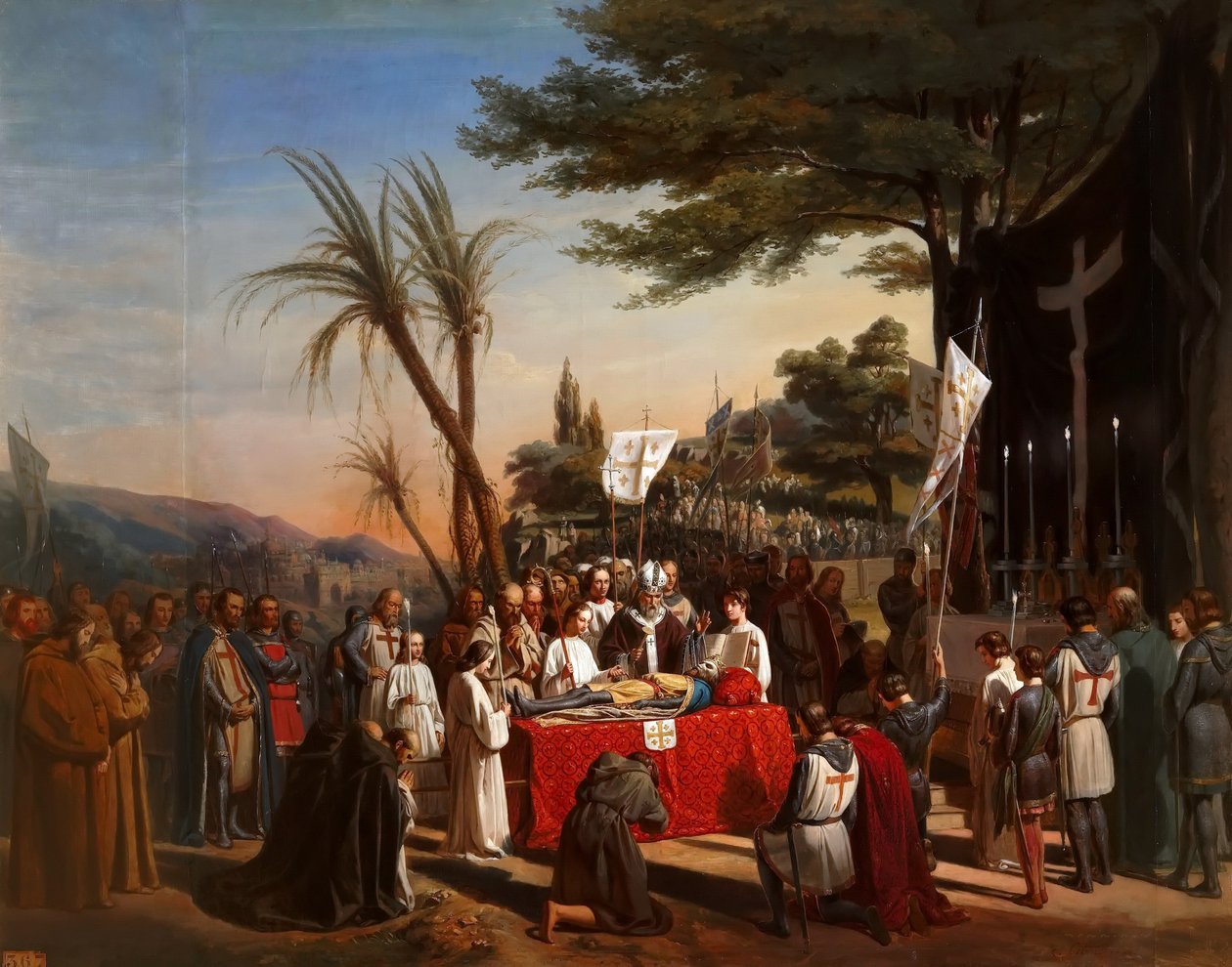 Funeral de Godfrey de Bouillon em Jerusalém, 23 de julho de 1100 de Edouard Cibot