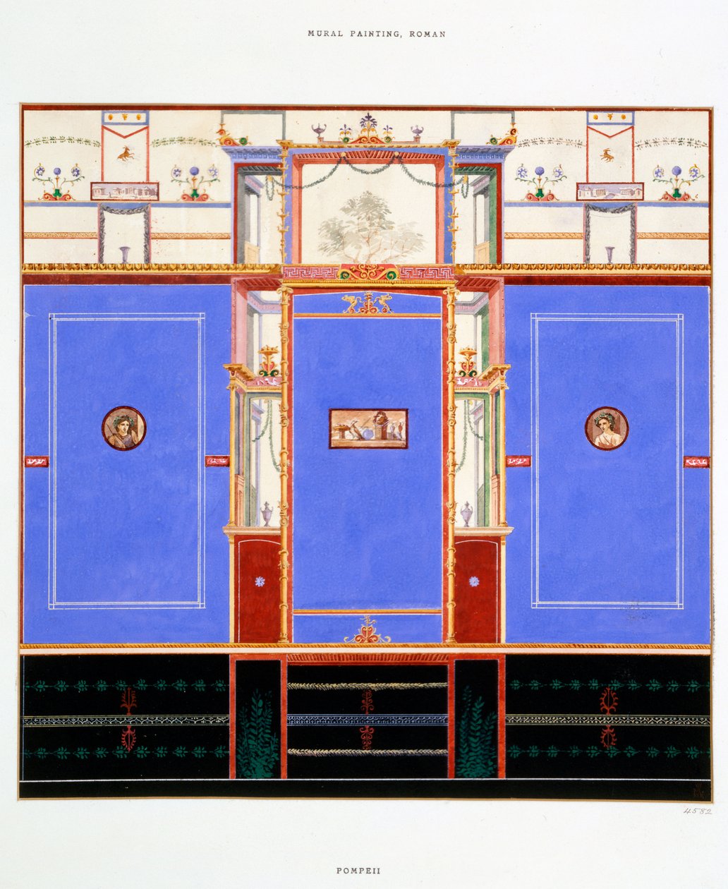 Decoração de parede, Casa dos Dioscuri, Pompéia de Edouard Clerievanse