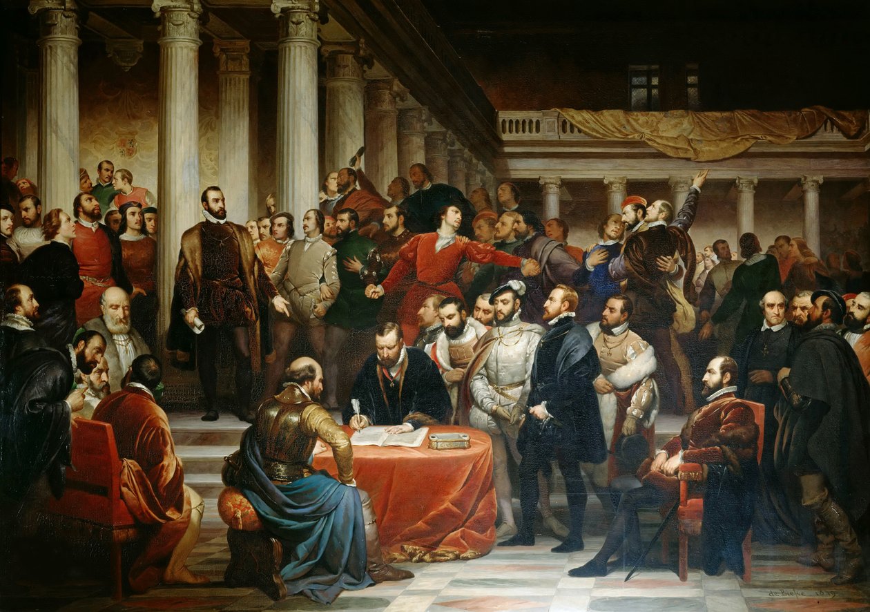 O Compromisso dos Nobres em 5 de abril de 1566, 1849. de Edouard De Bièfve