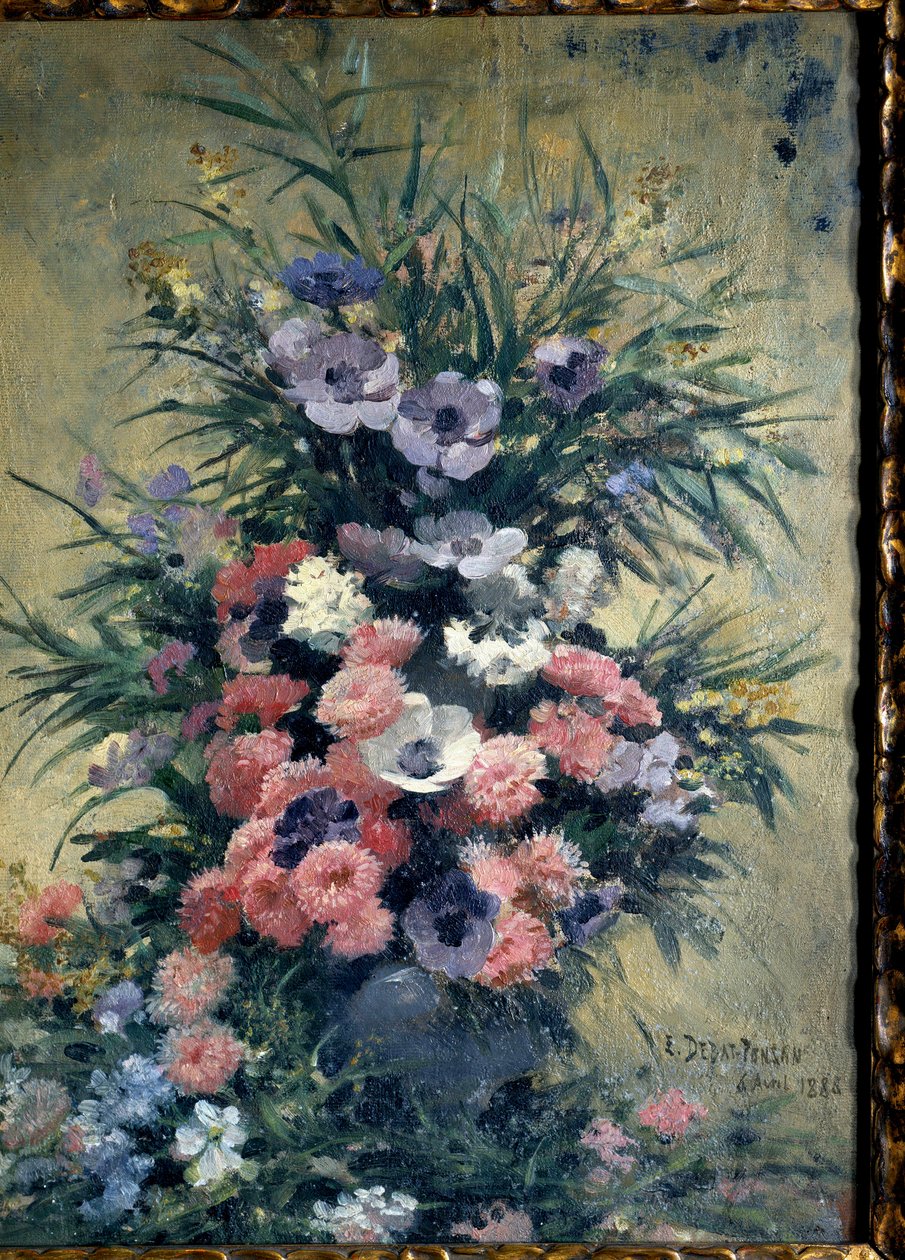 Pintura de anémonas por Edouard Debat Ponsan (1847-1913). 1888. Tours, Museu de Belas Artes de Edouard Debat Ponsan
