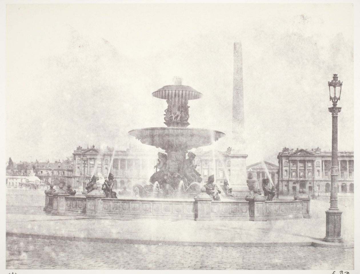 Fonte, Place de la Concorde, Paris de Edouard Denis Baldus