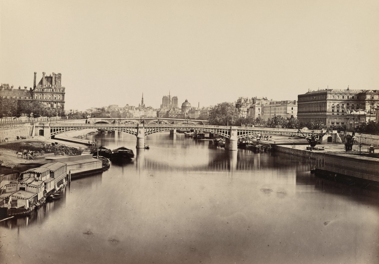 A ponte Solferino, Paris, c. 1860 (foto) de Edouard Denis Baldus