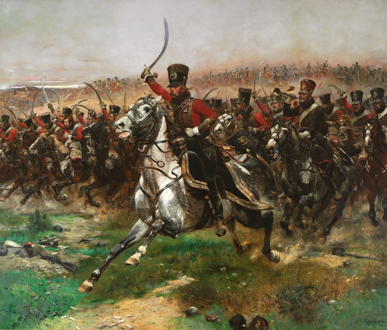 Vive o cargo de diretor dos 4º Hussardos na batalha de Friedland, 14 de junho de 1807, 1891 de Jean Baptiste Edouard Detaille