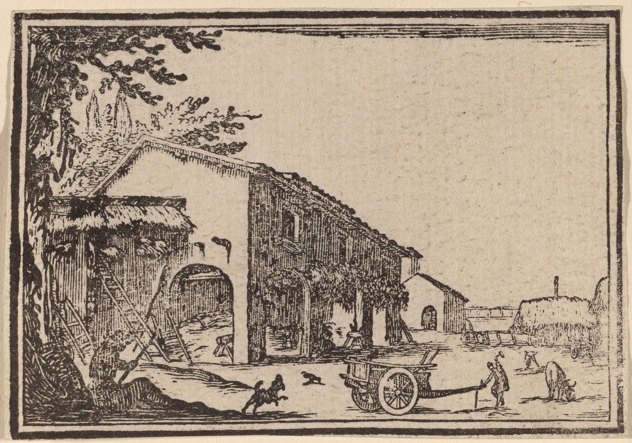 Pátio de uma Fazenda de Edouard Eckman after Jacques Callot