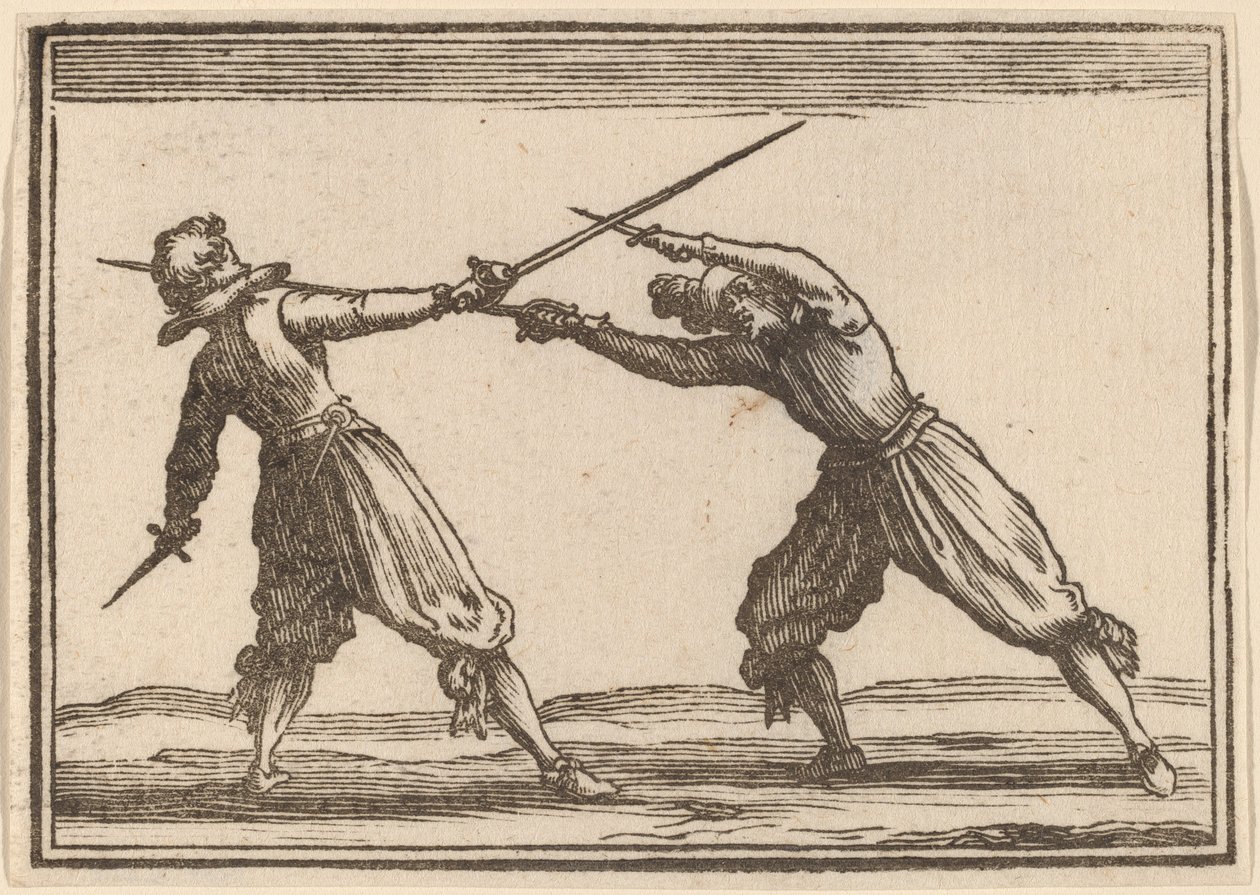 Duelo com Espadas e Adagas de Edouard Eckman after Jacques Callot