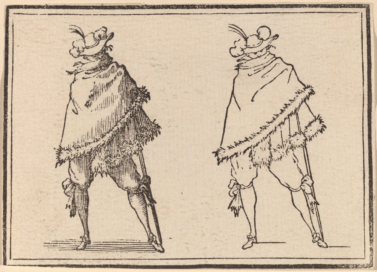 Cavalheiro envolto em seu manto de Edouard Eckman after Jacques Callot