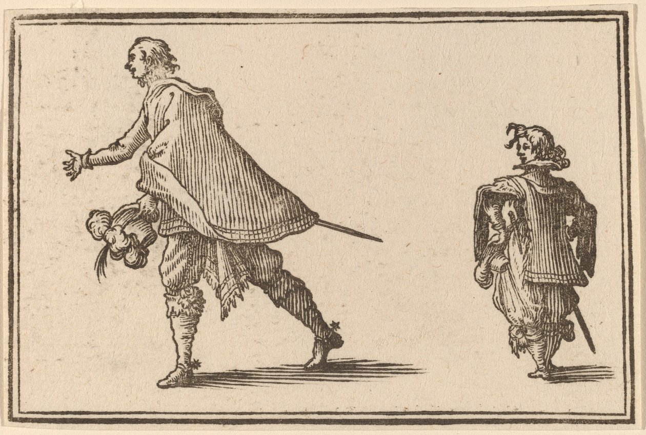 Cavalheiro e sua página de Edouard Eckman after Jacques Callot