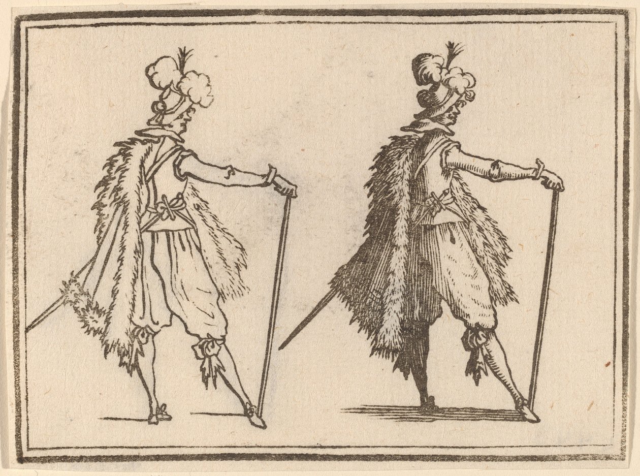 Cavalheiro com bengala de Edouard Eckman after Jacques Callot
