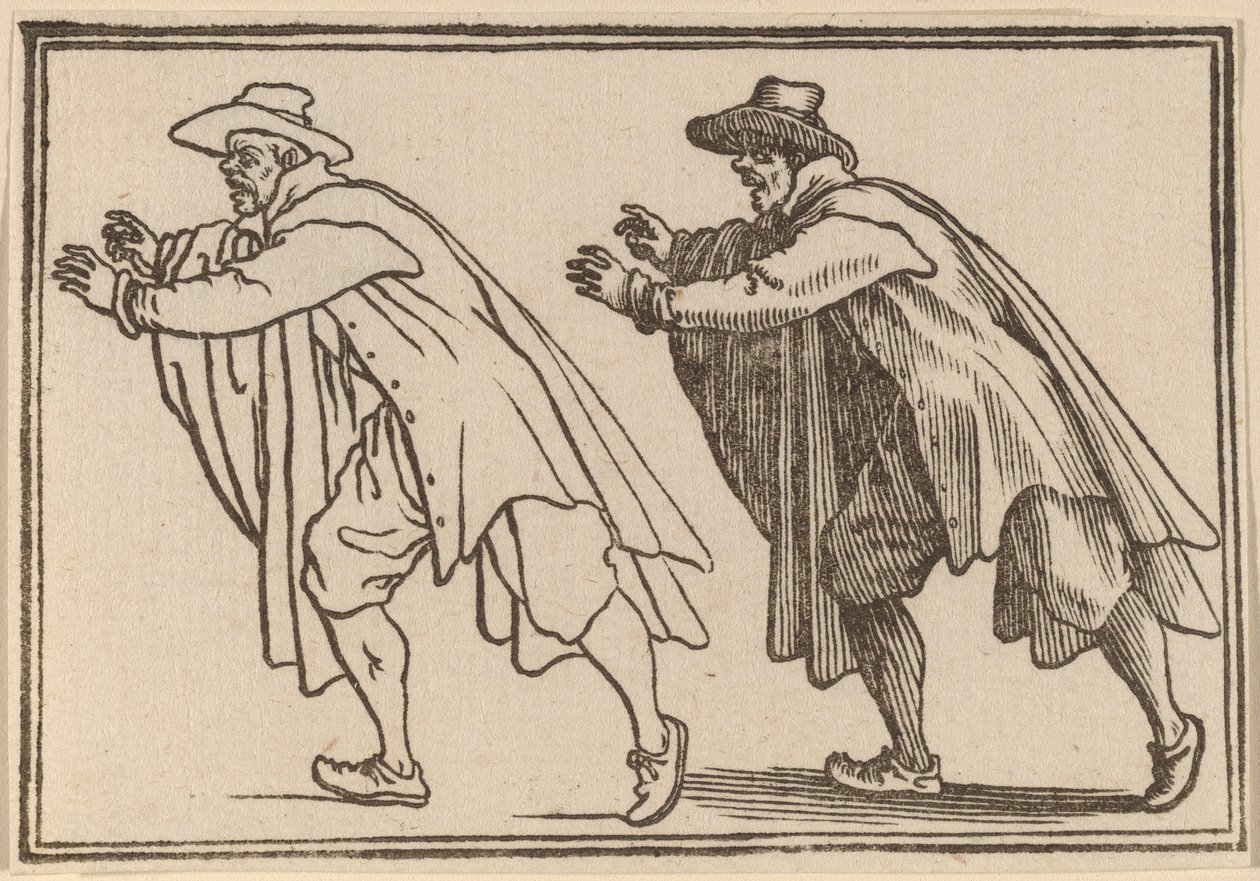 Homem se movendo abruptamente de Edouard Eckman after Jacques Callot