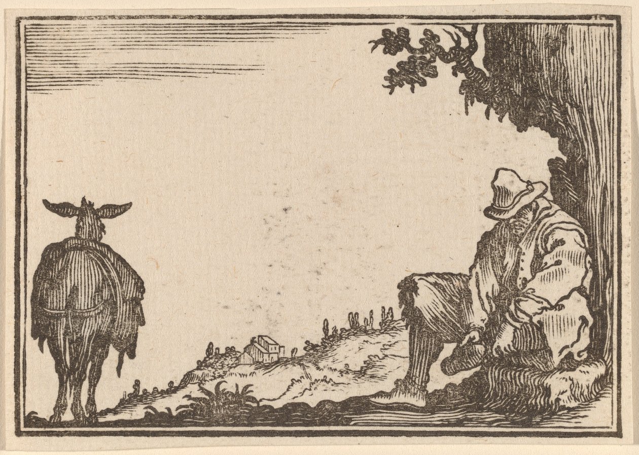 Camponês tirando o sapato de Edouard Eckman after Jacques Callot