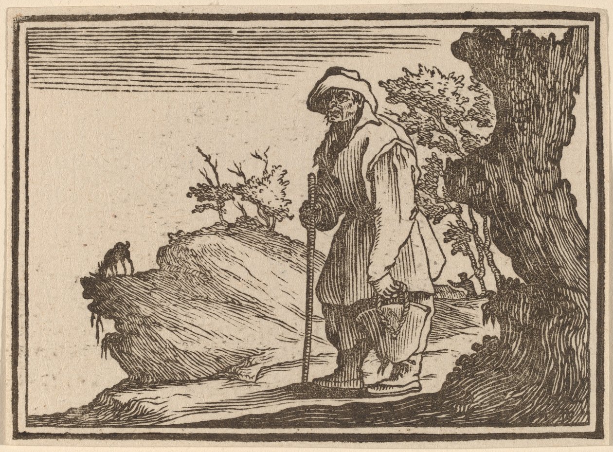 Camponês com saco de Edouard Eckman after Jacques Callot