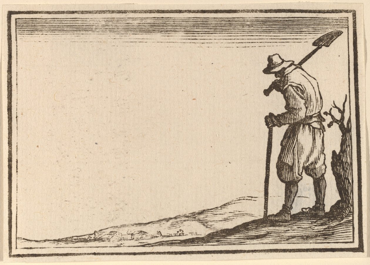 Camponês com pá no ombro de Edouard Eckman after Jacques Callot