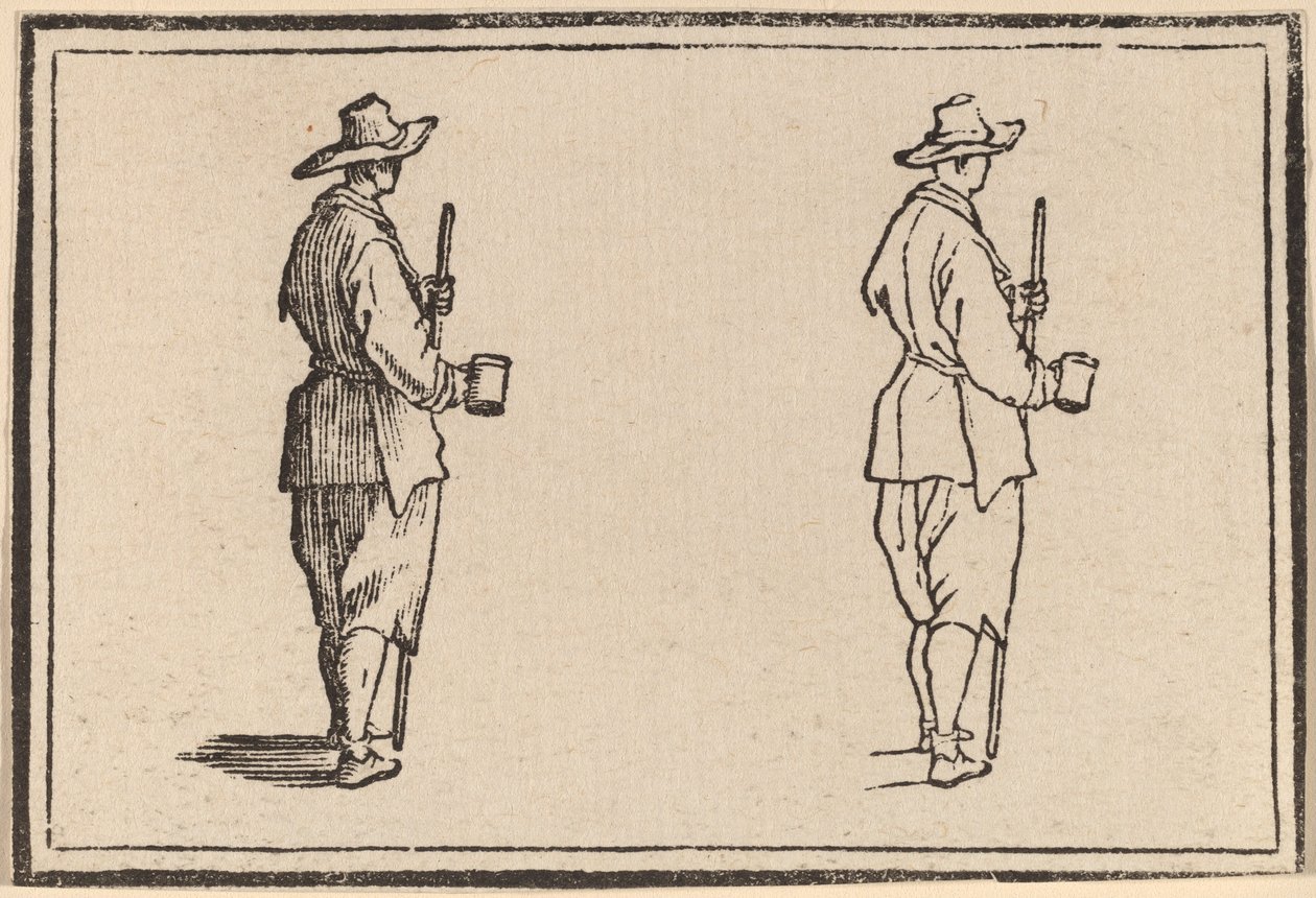 Camponês com um copo de Edouard Eckman after Jacques Callot