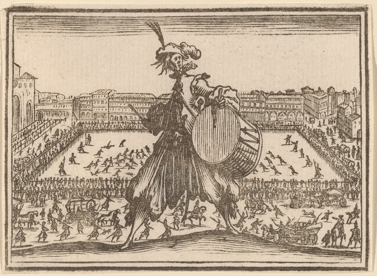 Praça Santa Croce, Florença de Edouard Eckman after Jacques Callot