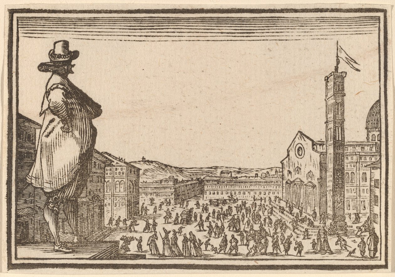 Praça do Duomo, Florença de Edouard Eckman after Jacques Callot