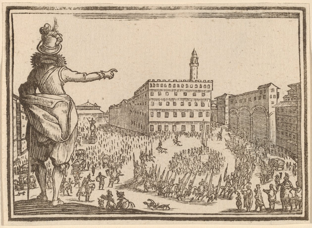 Piazza della Signoria, Florença de Edouard Eckman after Jacques Callot