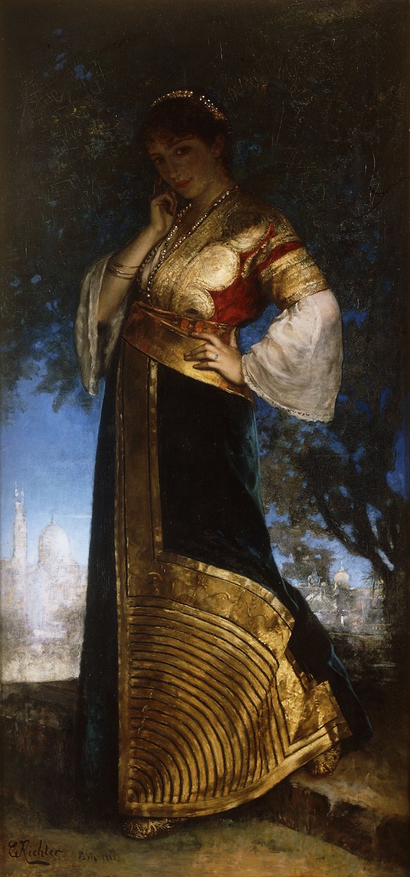 O marroquino bonito; La Belle Marocaine, 1880 de Edouard Frederic Wilhelm Richter