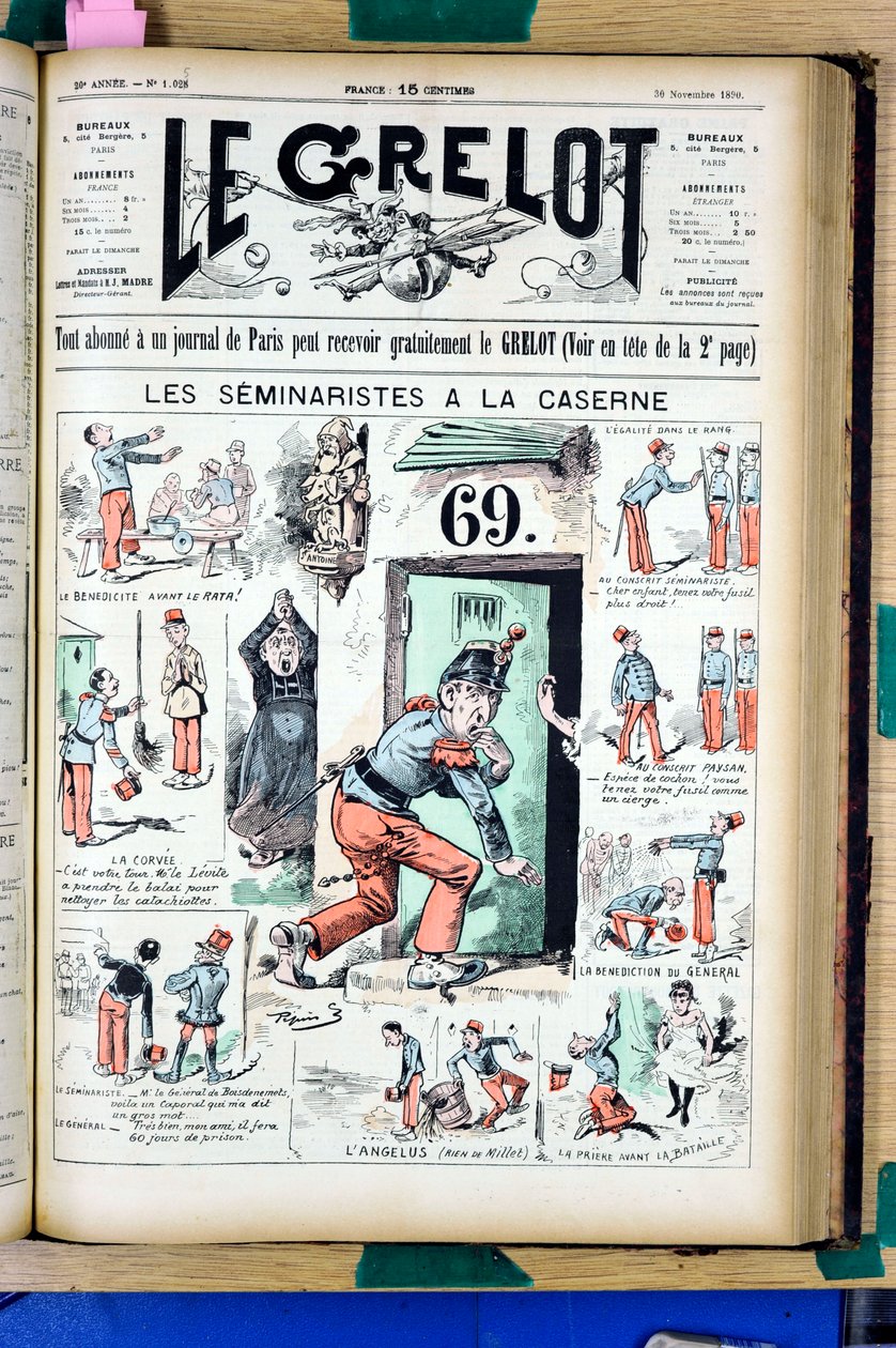 Capa do "Le Grelot", número 1025, Satirique en Couleurs de Edouard Guillaumin Pepin