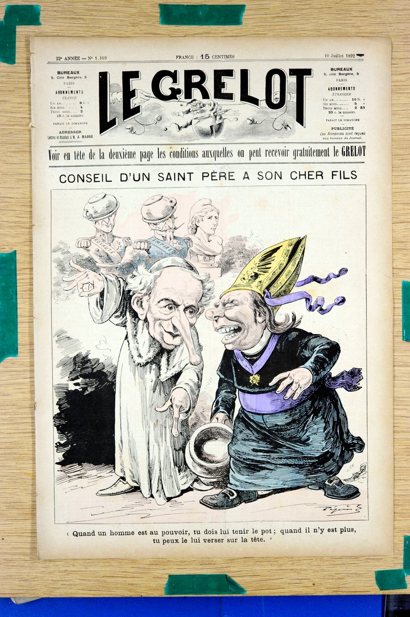 Capa do "Le Grelot", número 1109, Satirique en Couleurs de Edouard Guillaumin Pepin