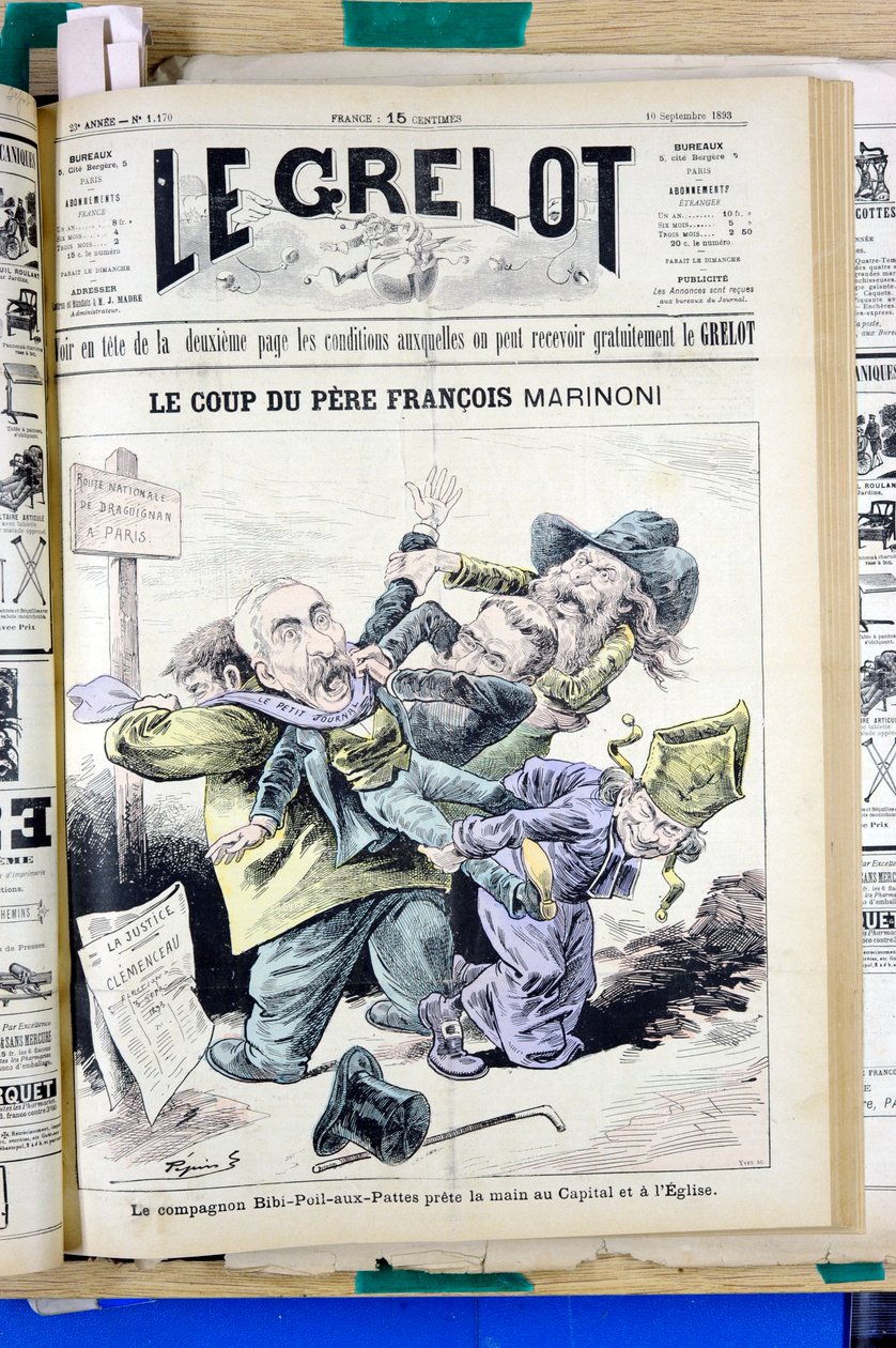 Capa do "Le Grelot", número 1170, Satirique en Couleurs de Edouard Guillaumin Pepin