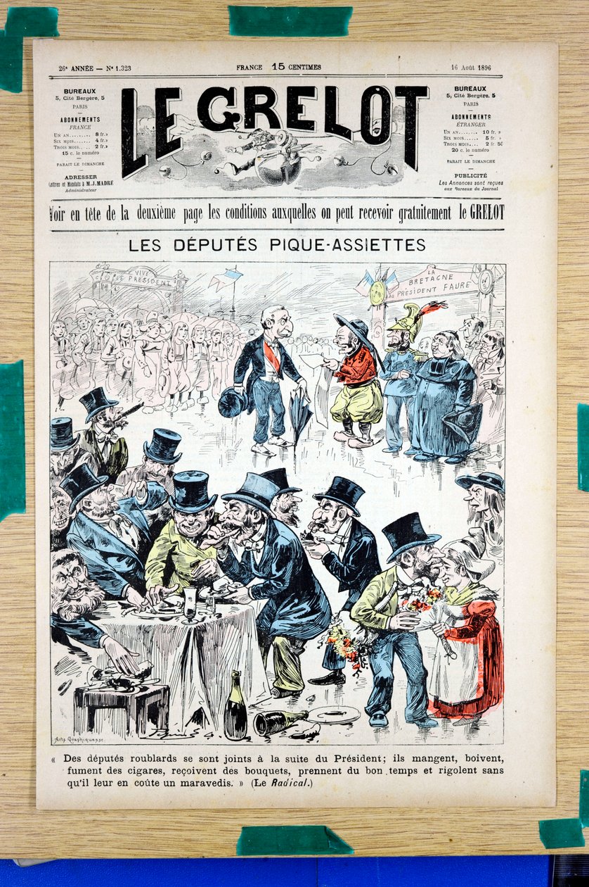 Capa do "Le Grelot", número 1323, Satirique en Couleurs de Edouard Guillaumin Pepin