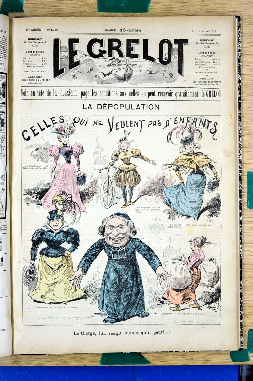 Capa do "Le Grelot", número 1342, Satirique en Couleurs de Edouard Guillaumin Pepin