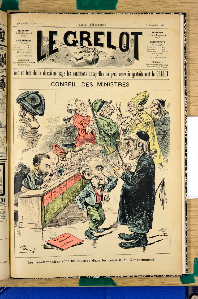 Capa do "Le Grelot", número 1387, Satirique en Couleurs de Edouard Guillaumin Pepin
