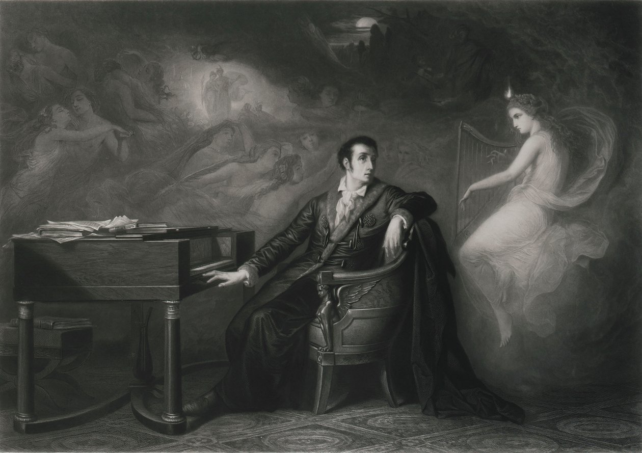 O último pensamento de Weber, meados do século XIX. de Edouard Jean Conrad Hamman