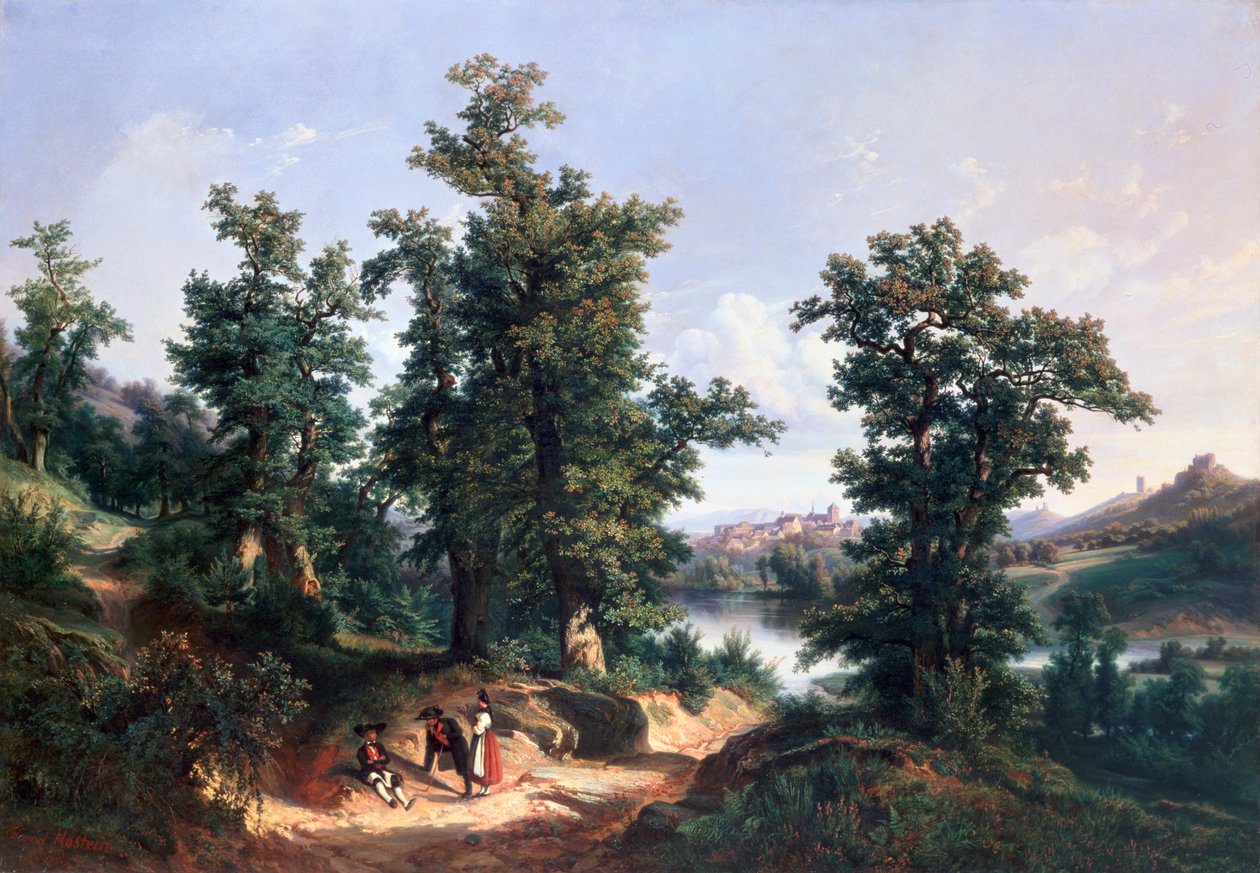Entrada para a floresta de Saverne, 1838 de Edouard Jean Marie Hostein