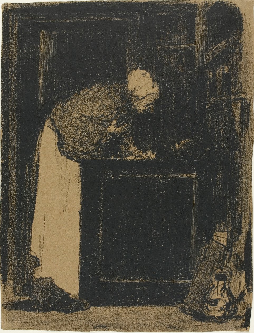 Mulher idosa num fogão de Édouard Jean Vuillard