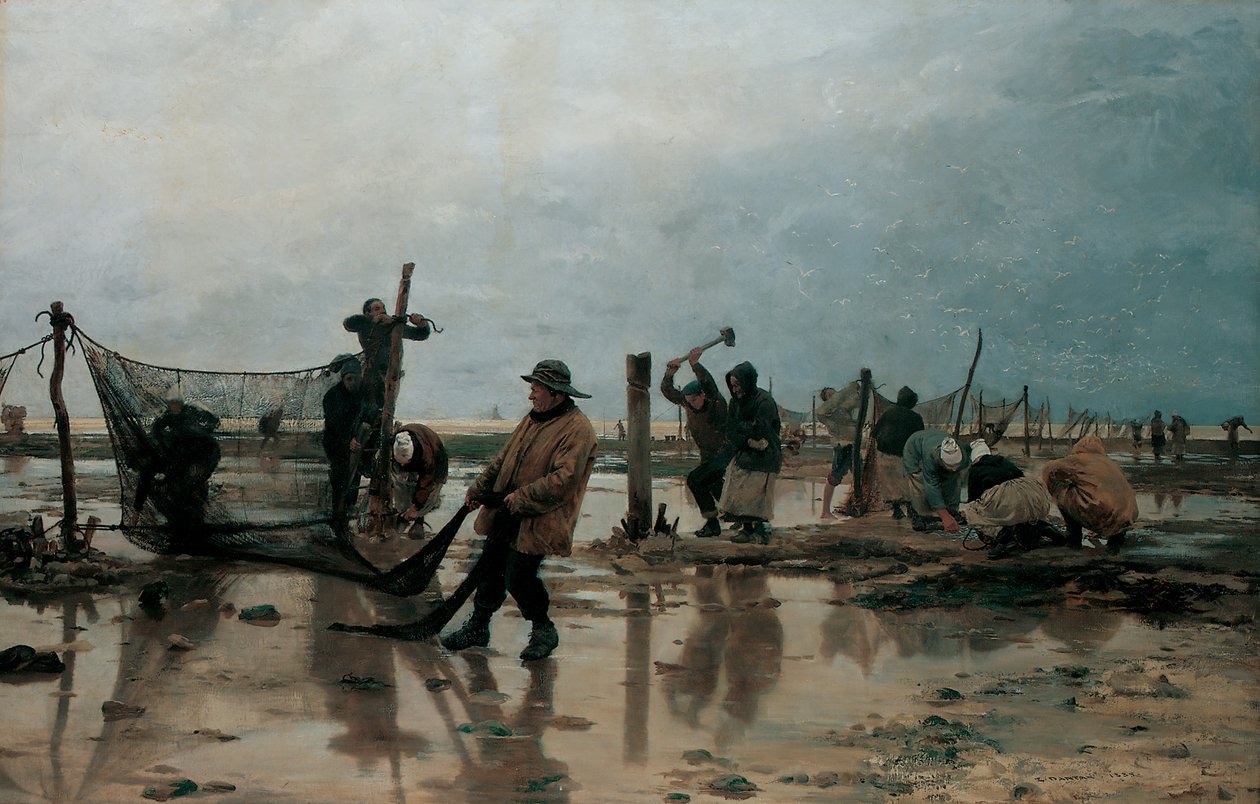 Prendendo as redes, 1885 de Edouard Joseph Dantan
