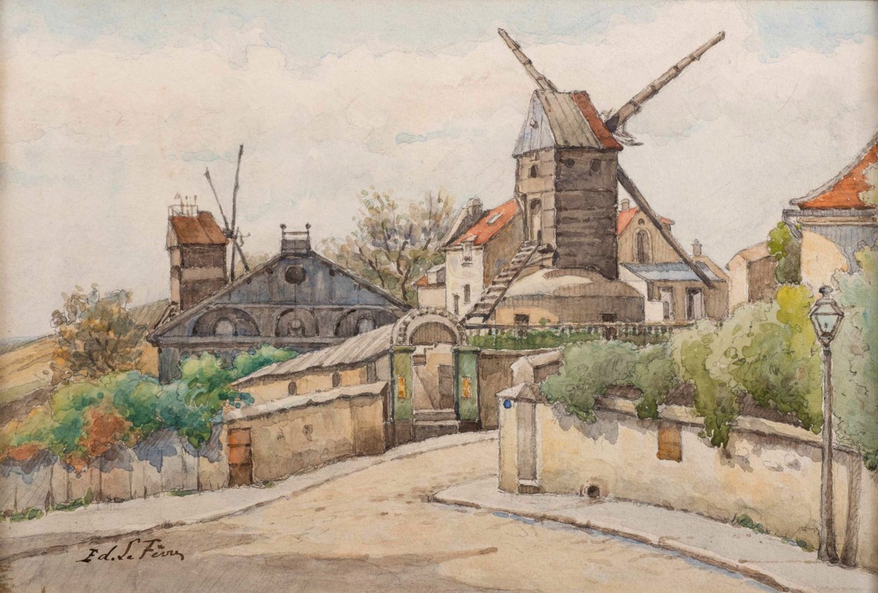 O Moulin de la Galette, c. 1895. de Edouard Lefèvre