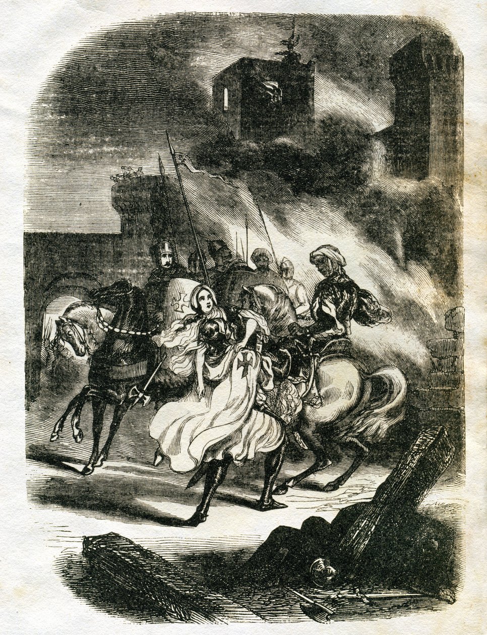 Ilustração para Ivanhoe (gravura) de Edouard & Lix Theodore (1830-1897) Frere