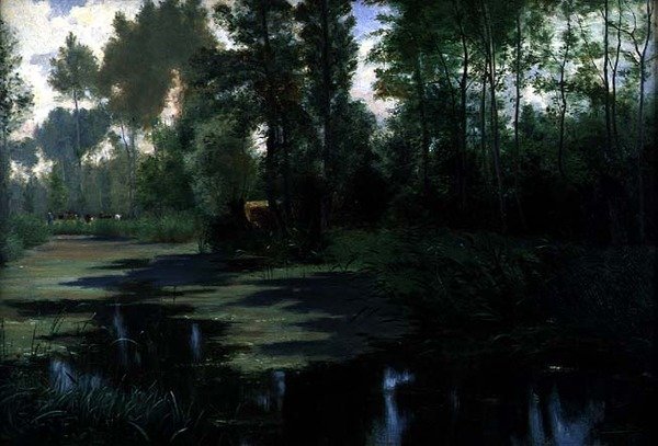 Paisagem com um lago de Edouard Louis Boudier