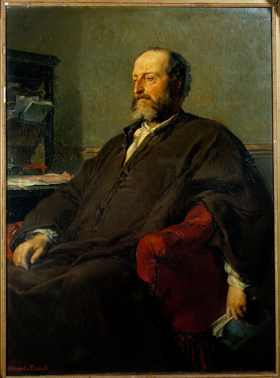 Retrato de Guillaume Victor Augier (1820-1889) dramaturgo Pintura de Edouard Louis Dubufe (1820-1883) 1877 Sol. 1,31x0,98 m de Edouard Louis Dubufe