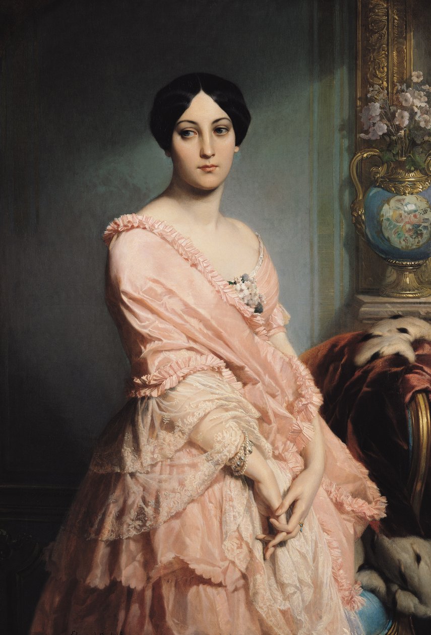 Retrato da Madame F, 1850-51 de Edouard Louis Dubufe