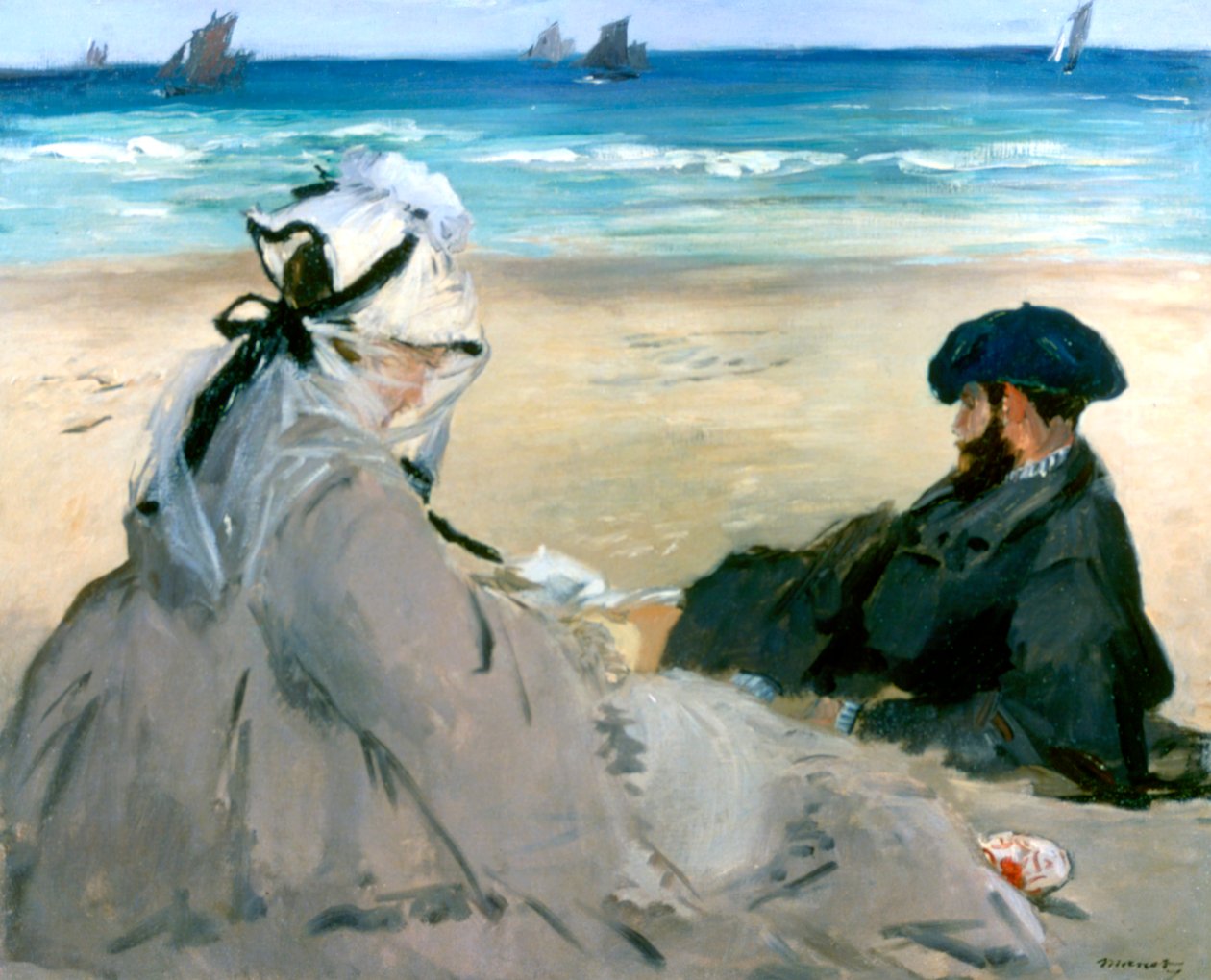 Na praia, 1873 de Édouard Manet