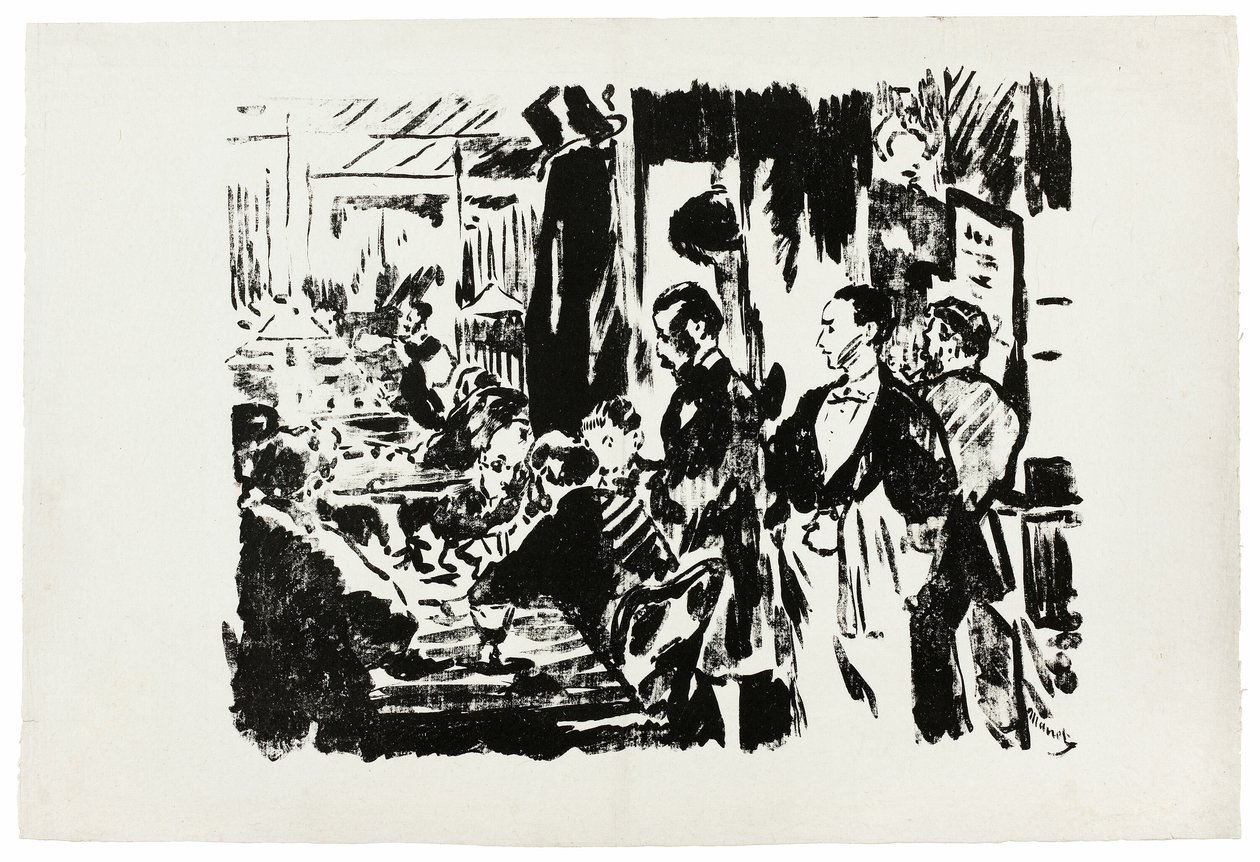 No Café (placa inédita) de Édouard Manet