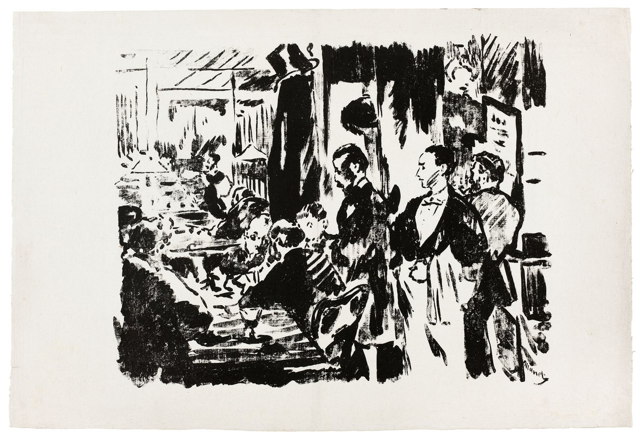 No Café (placa inédita) de Édouard Manet