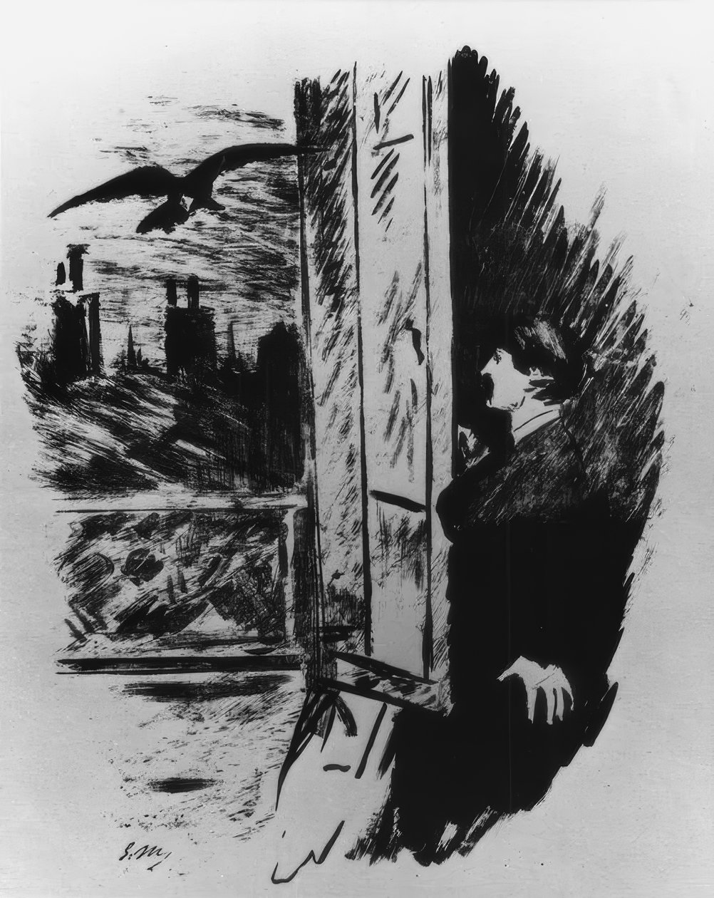 Eu estava no portão da janela ... de Édouard Manet