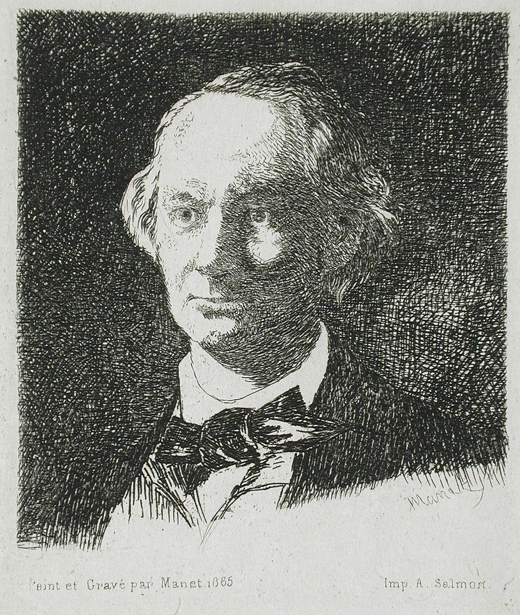 Baudelaire de frente de Édouard Manet
