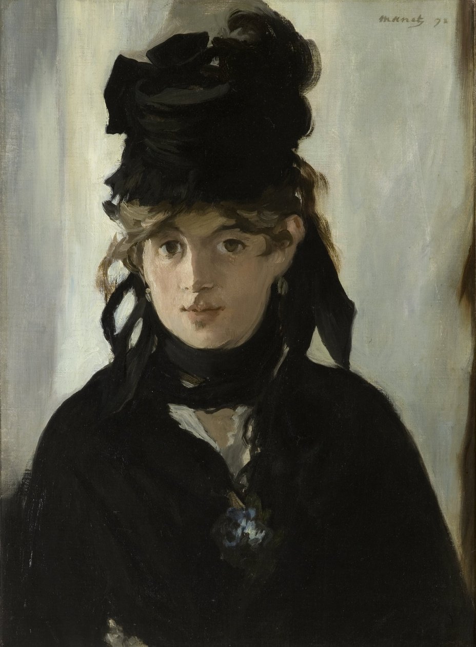 Berthe Morisot com um buquê de violetas, c. 1880 de Édouard Manet