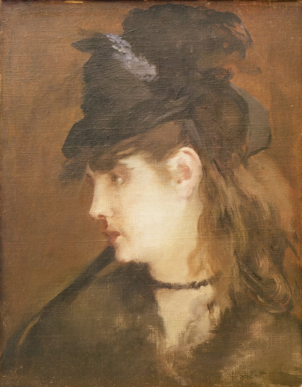 Berthe Morisot em um chapéu preto de Édouard Manet