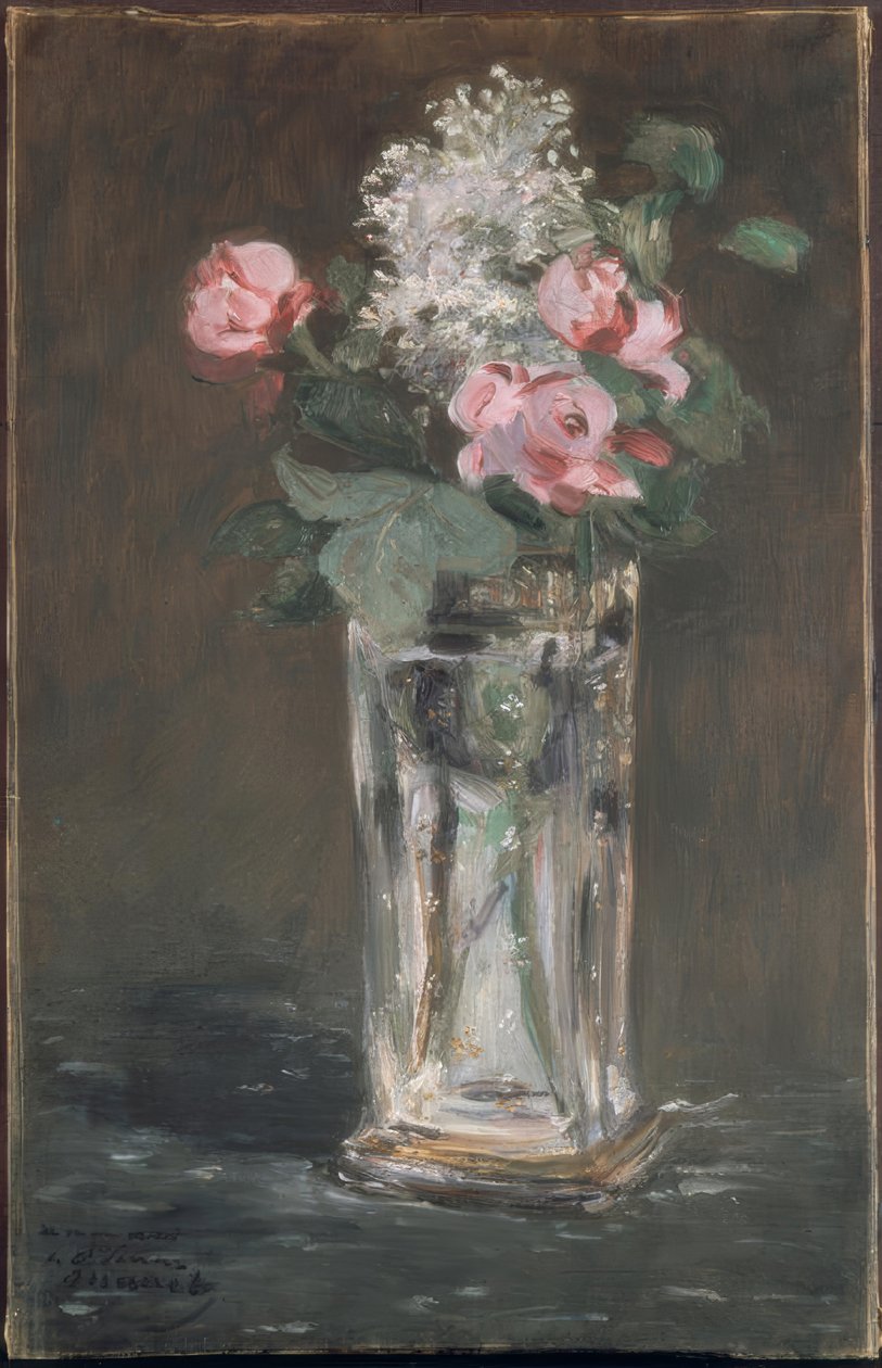 Flores num vaso de cristal de Édouard Manet