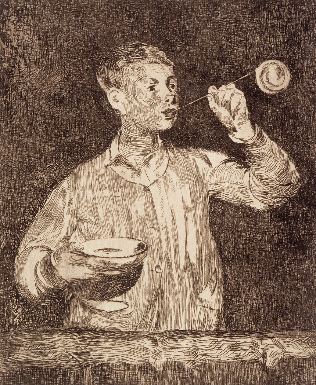 Rapaz a soprar bolas de sabão de Édouard Manet