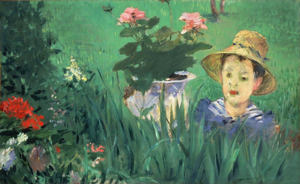 Menino em flores Jacques Hoschedé, 1876 de Édouard Manet