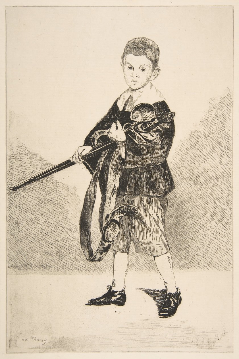 Menino com uma espada, virou à esquerda, 1862. de Édouard Manet