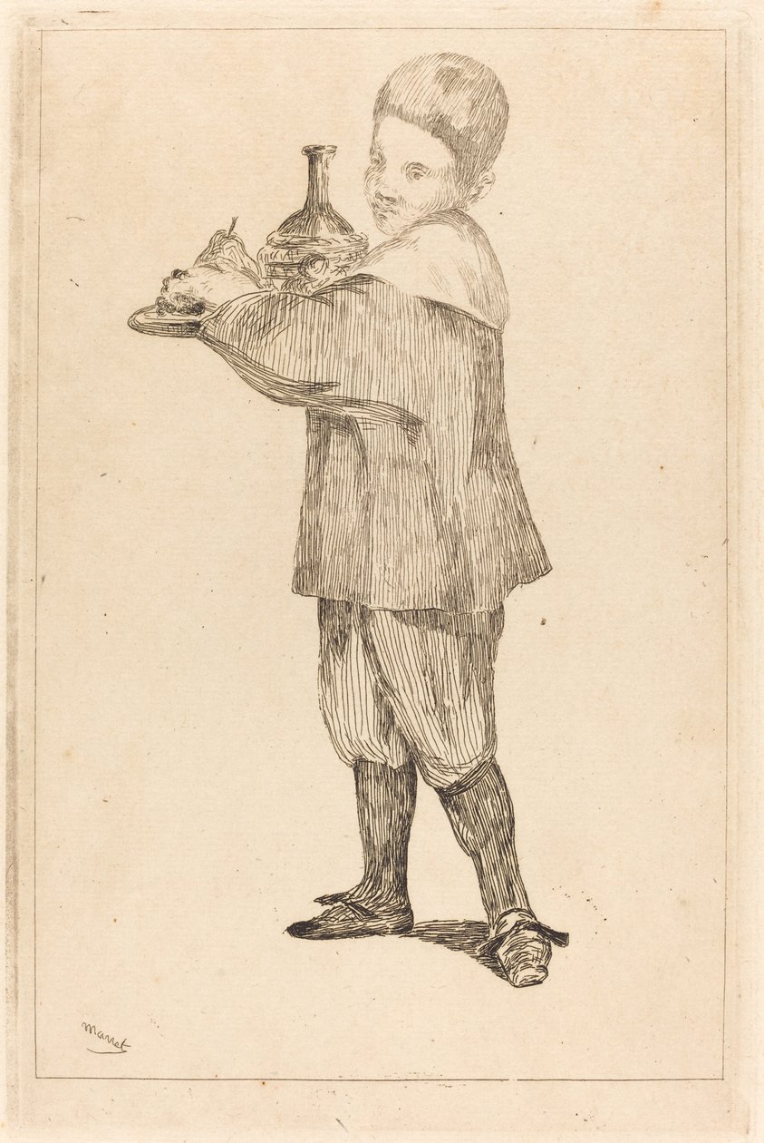 Criança segurando uma bandeja de Édouard Manet