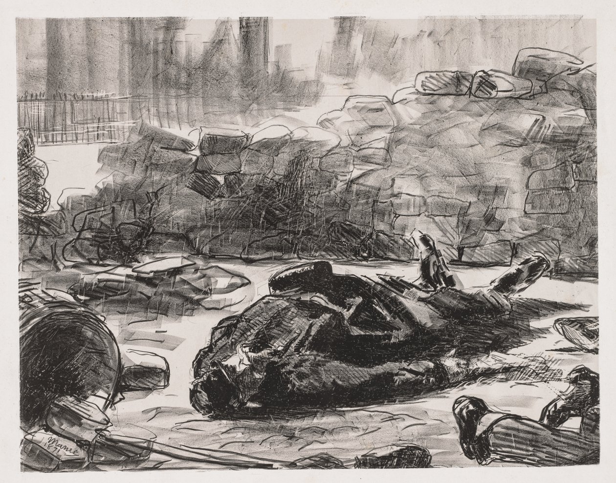 Cena da Guerra Civil da Comuna de Paris, 1871. de Édouard Manet
